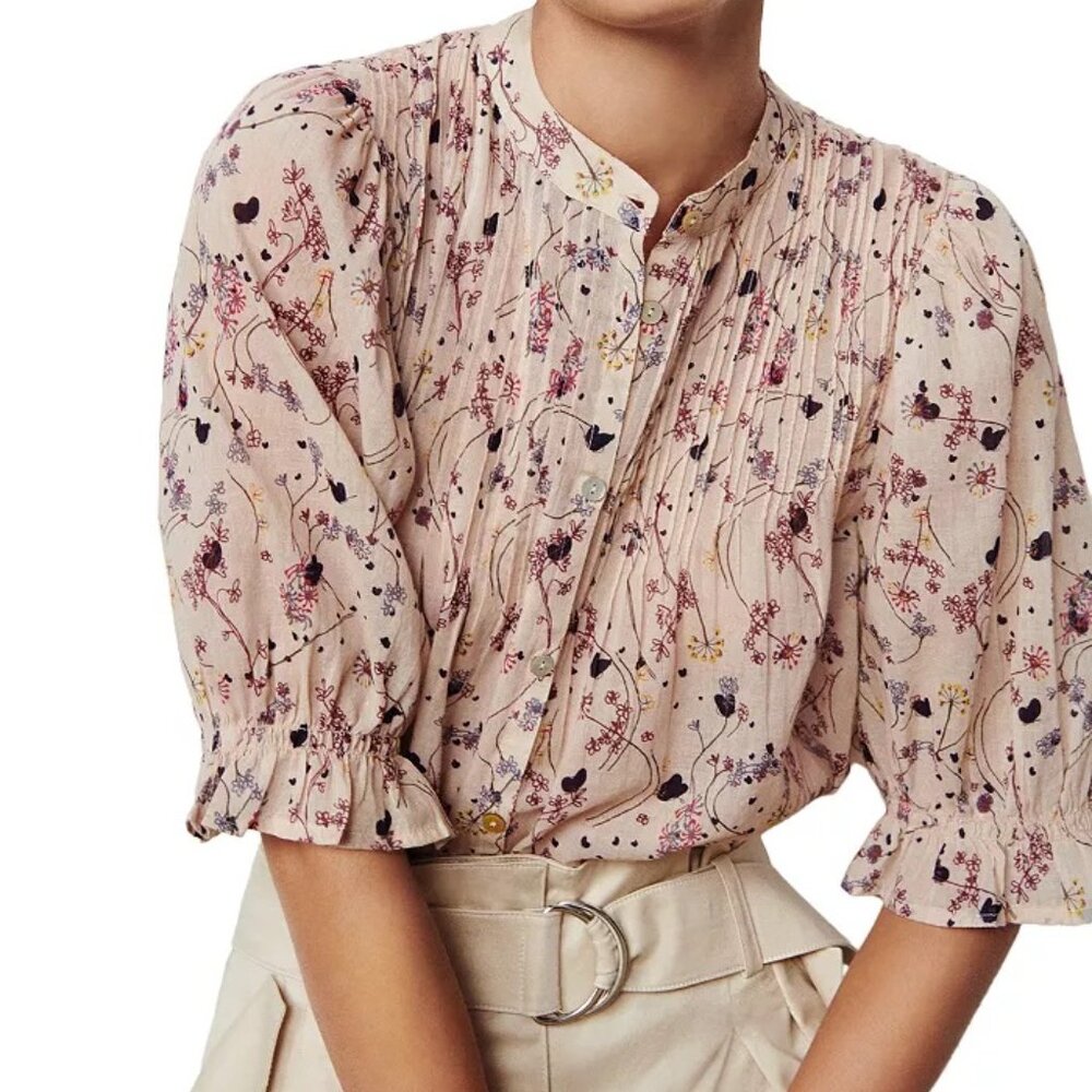 ba&sh Blouna Cotton Printed Top